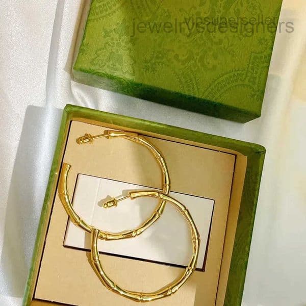 Designer Black Jewelry Friday Silver Bamboo Earrings For Women Gold Hoop Earring Big Circle Luxurys Studs Earrings Boucles Accessories New Box 22062306R