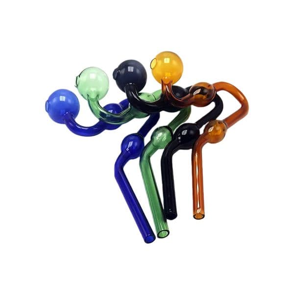 5 Colors Glass Oil Burner Pipe Cheap Colored snake shape twisted Glass Water Pipe Bubbler Pyrex Smoking Water Hand Pipe