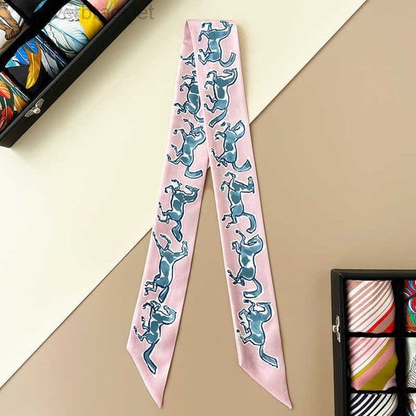 High Colors 100 Silk21 Quality and High-End Free Horse H Home Silk Long Twill Ribbon Arm Bag Handle 18 M Twill Double-Sided Hair Band Silk Scarf