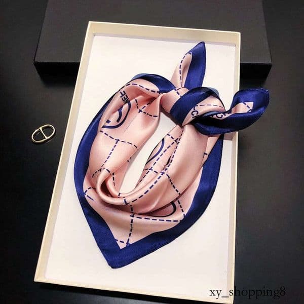 53cm Brand Square Designer scarf Floral Silk Scarf Woman Luxury Bandana Headband Hijab Foulard Neckerchief Shawl For Lady