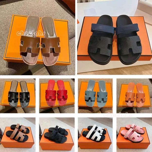 designer sandals slippers flat slides stylish sliders summer beach mules outdoor comfortable sandal brown black white pink with box