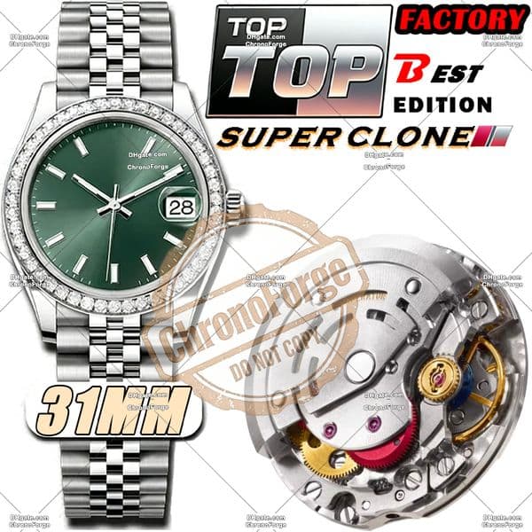 Super Clone Luxury Womens Watch With Diamond Designer Watches Mirror Quality 31MM Automatic Movement Full 904L Stainless Steel Sapphire Luminous Waterproof