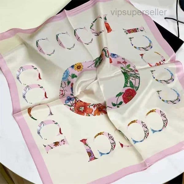 scarf Designer silk square fashion letter edge printing hundred matching scarf soft decorative womens section silk scarf temperament flowing woman