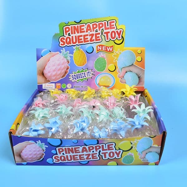 Creative Glitter Pineapple Squeeze Ball Fruit Themed Stress Relief Toy