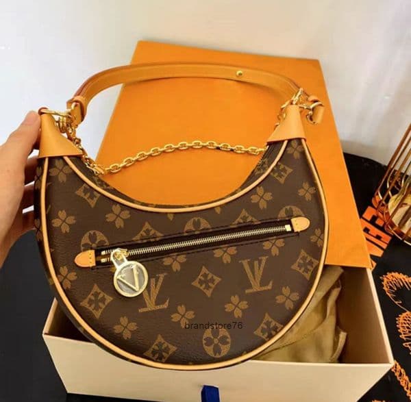 top Loop bag croissant bags shoulder hobo designer purse m81098 cosmetic half-moon baguette underarm handbag crossbody metal chain collection