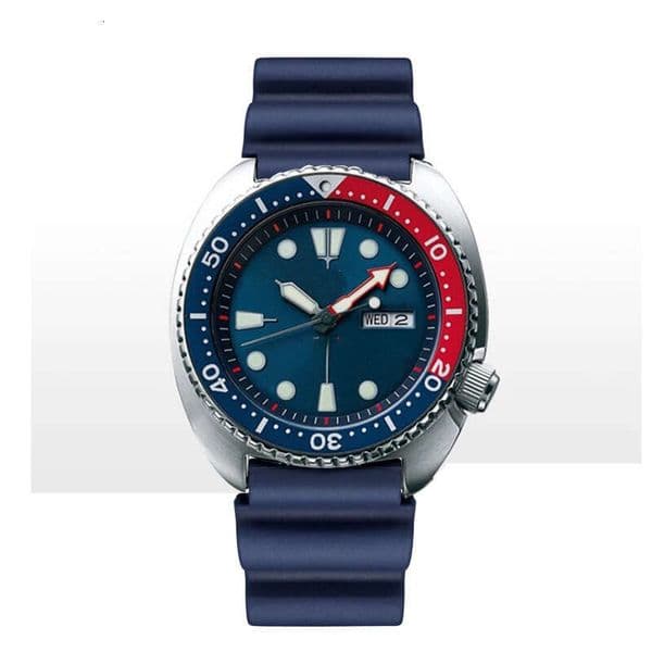 Luxury-luxurious men's automatic mechanical wristwatch with red-ring rubber strap and Sunday calendar function