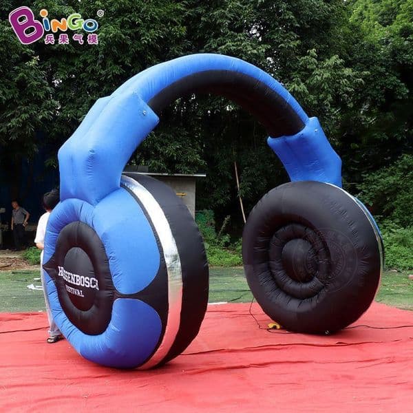 Large Inflatable Headphone Earphone Model Inflatable Outdoor Headset Arch For Advertising/Pop Music Event Decoration