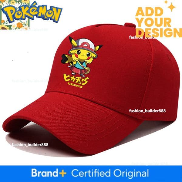 Pokemon Pikachu Collaboration Fashion Brand Baseball Cap Cartoon-Style Unisex Sun Hat for Outdoor Use