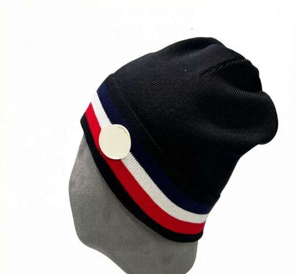 Luxury designer knit women Tricolor Wool Beanie men 2024 classic Black winter Plain fit trucker hat