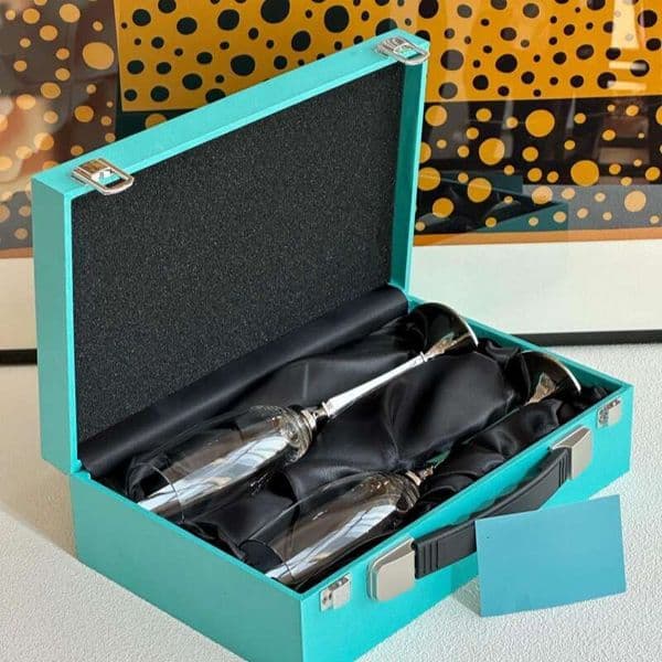 T Family Champagne Red Wine Goblet Cocktail Glass Full Set Gift Box