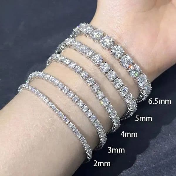 Pass Diamond Test 2MM 3MM 4MM 5MM 6MM S925 Silver Women Men Necklace Moissanite Tennis Chain
