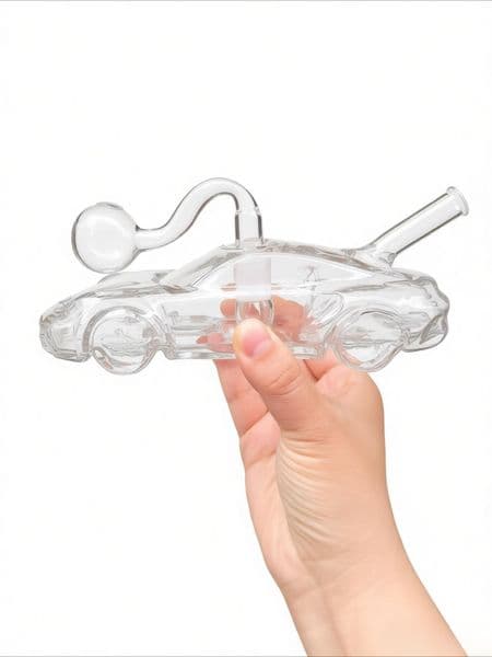 Clear Car Shape Portable Glass Water oil burner pipe Smoking Hookah Bong Pipes Desktop Style Bubbler Herb Tobacco with Filter banger Bowl