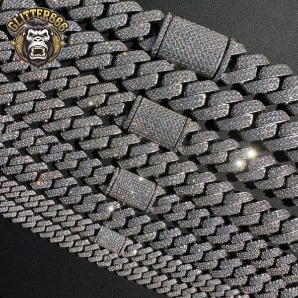 Good Quality Iced Out Hiphop 8mm 12mm 16mm 20mm Miami Cuban Necklace 925 Sterling Silver Sparkling Cuban Chain
