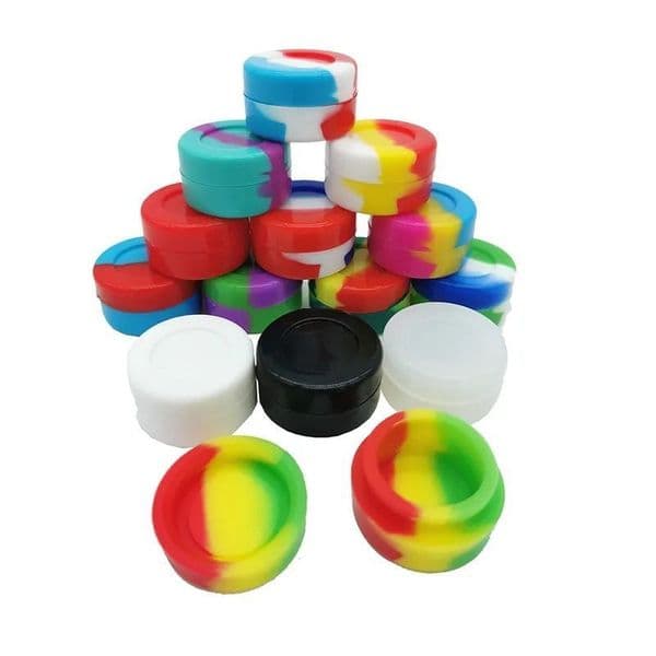 Round Non Stick Silicone Jar Container 5Ml Silicon Box Tub Jar Wax dabber tool Oil rigs Slicks for smoking accessories