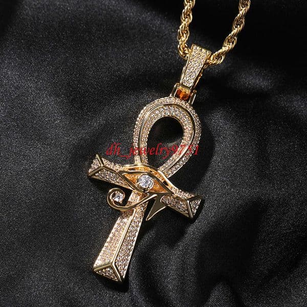 2026 Hip-Hop Vintage Cute Spring New Eye of Horus Ankh Cross Pendant Retro Accessories