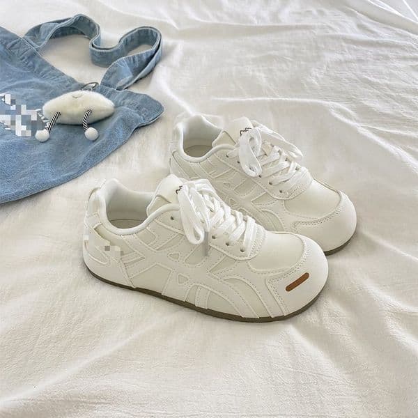 Ddmysports American Retro Niche German Training Thick Soled White Sneakers For Women Spring New Model Lightweight Student Sports Shoes Trendy Outdoor