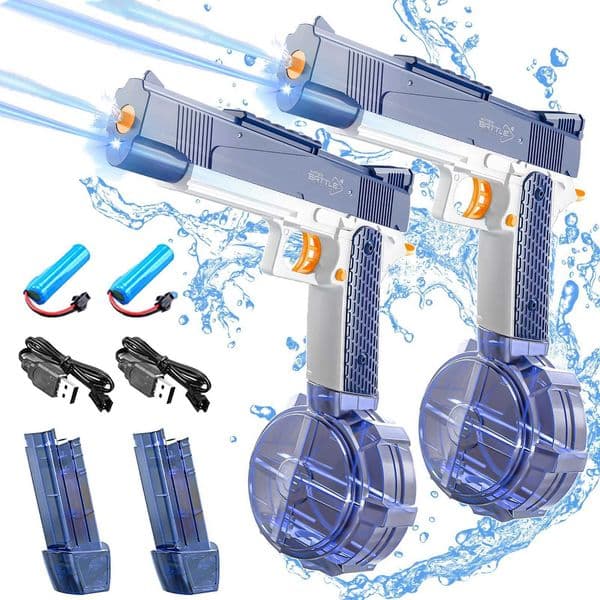 Electric Water Gun Rechargeable Automatic Manual Spray Gun Capacity Range Up to 32 FT Range for Adults Kids X260403