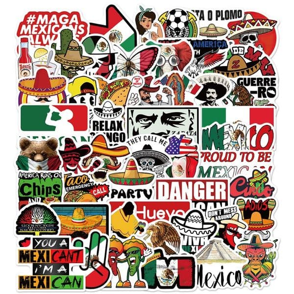 50 cross-border popular Mexican style graffiti stickers decorative luggage notebook hand account waterproof stickers