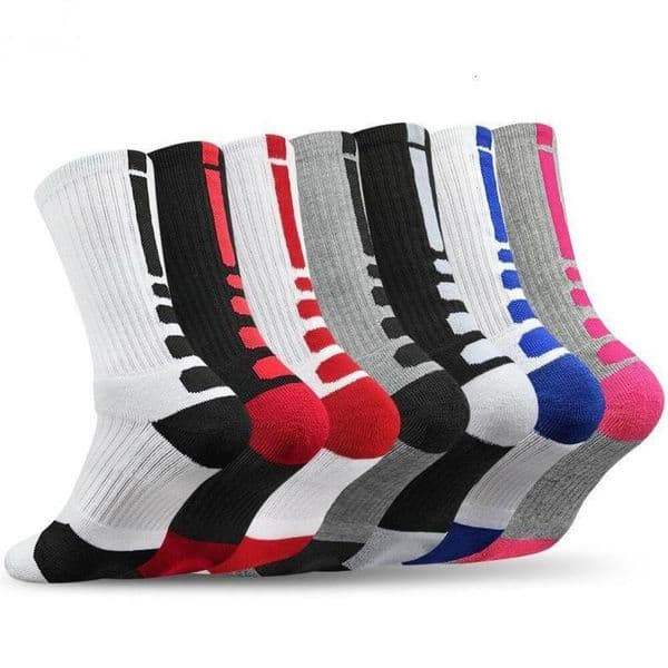 5Pairs Professional Cool Basketball Socks Thickened Towel Bottom Socks Men's Elite Socks Long Tube Children's Outdoor Sports Socks Women's Running High Top