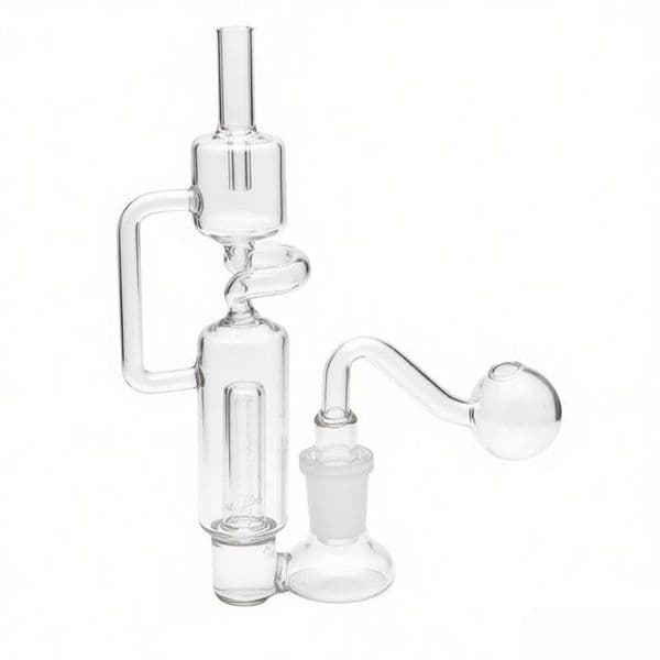 Wholesale Thick heady 14mm Female Matrix Recycler Perc Glass tobacco Water Bong Pipe Percolator Glass Bongs Hookahs shisha with smoking oil burner or tobacco bowl