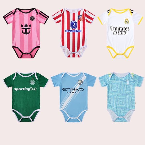 25 26 Miami Pink Baby Football Jersey Brazil Neymar Baby Crawling Suit Argentina Messi Triangle Onesie 26 27
