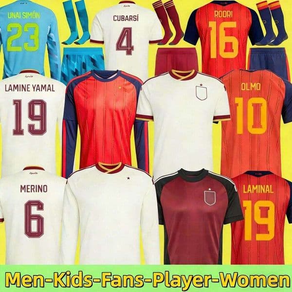 2026 World Cup Spain Jersey Kids LAMINE YAMAL Soccer 26 27 Jerseys PEDRI Carvajal Football Shirt WILLIAMS JR RODRIGO CUBARSI MERINO FERMIN camiseta espana