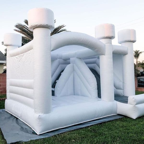 Wedding White Inflatable Bouncy Castle Bounce House With Slide Module Adults Mariage Bounce Combo Jumping Trampoline For Party Event — detail 1