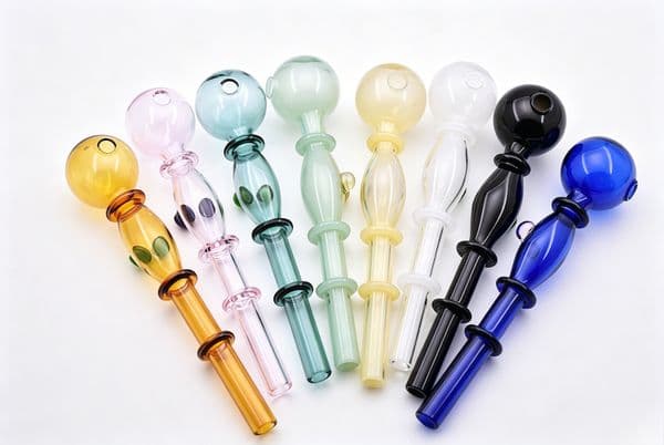 Wholesale 5.5inch Glass Oil Burner Pipes Colorful Smoking hand straw Pipes For Smoking Bubbler Handcraft Nail Burning Jumbo Accessories with balance Dot