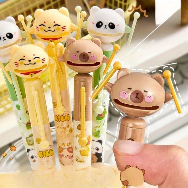 Ergonomic Drawing Aid Pencil Set Featuring Unique Animal Motifs - Durable Stick Ideal For Sketching Professionals