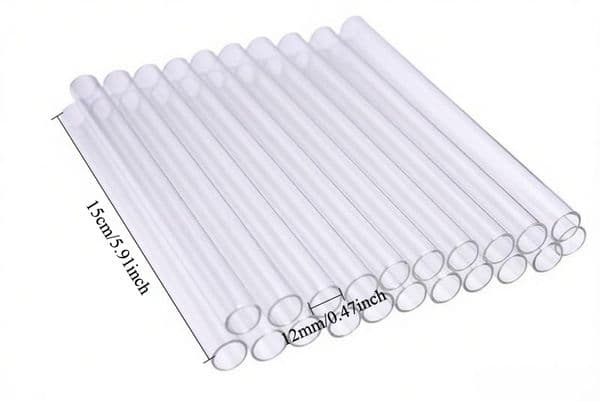 Wholesale Thick heady 15cm Smoking oil burner Pipe Clear Straight Glass Tube Reusable Straws 12mm OD Glass Blowing Tubes For Art DIY Accessories
