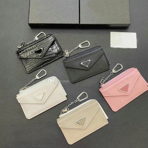 Luxury Weaving Designer Wallets Bag Keychain Ring Key Pouch Coin Purse Damier Leather Credit Card Holder Women Men Small Zipper Purses Wallet gift