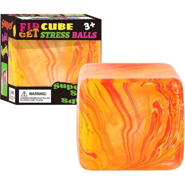 Fidget Cube, Balls Adults Squishies Stress Relief, Ice Squishy Cube Sugar Balls, Sensory Kids with Autism, Fidgets for Classroom Prize Toys Orange 7f6