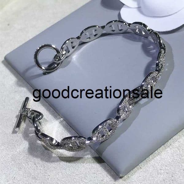 KELY Bracelet Vintage Designer brand bracelet Sterling silver pig nose full diamond without rose gold plating white versatile fashion ot clasp l AXL5
