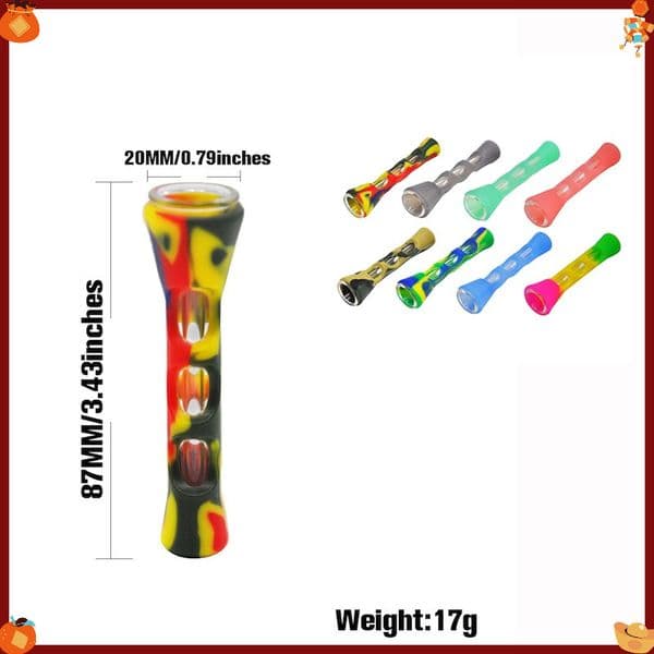 Wholesale Mini Colorful Silicone Glass Smoking Pipe One Hitter Pipes Filter Cigarette Holder Tobacco smoke Accessories