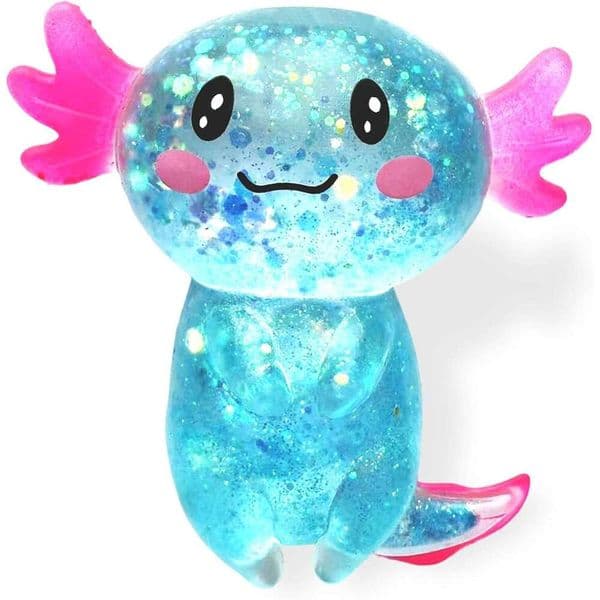 Stress Glitter Cute Malt Sugar Axolotl Toy Fidget Toys for Kids Youth Adult, Party Favors Anxiety Relief Squishy ToysBlue 3a8