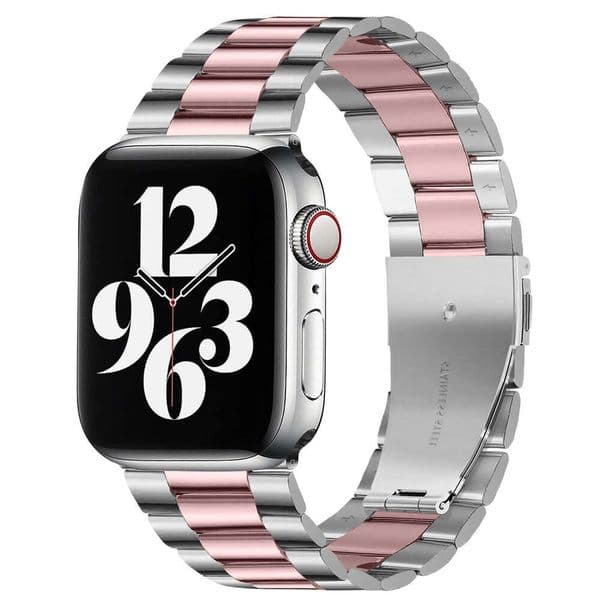 Suitable for Apple Watch iwatch7654321 series SE strap, stainless steel metal three-bead new magnetic suction