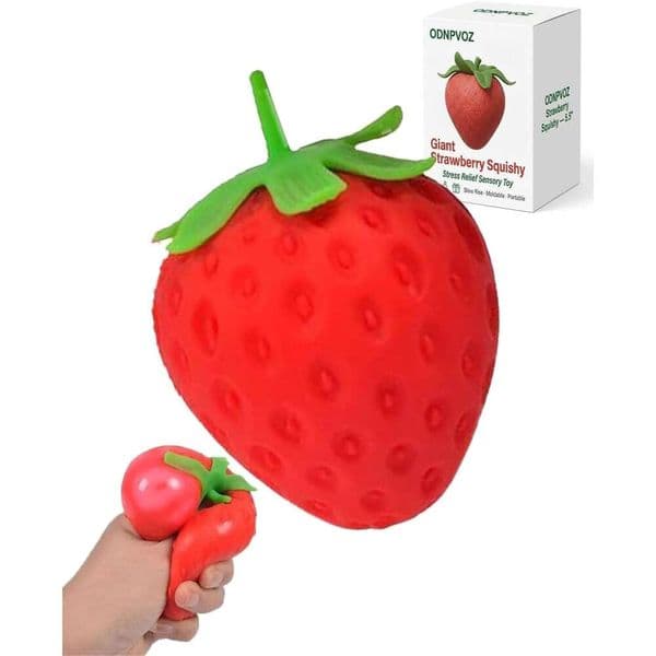 Giant Carrot/Strawberry/Dragon Fruit/BananaSquishy Stress Ball 11.5 Inch Jumbo Vegetable Slow Rise Sensory Fidget Toy Moldable Realistic Relaxing Easter Basket