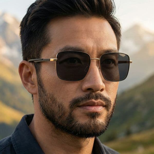 2026 New Fashion Square Frame Polarized Outdoor Driving Simple Sun Protection Sunglasses for Men,
