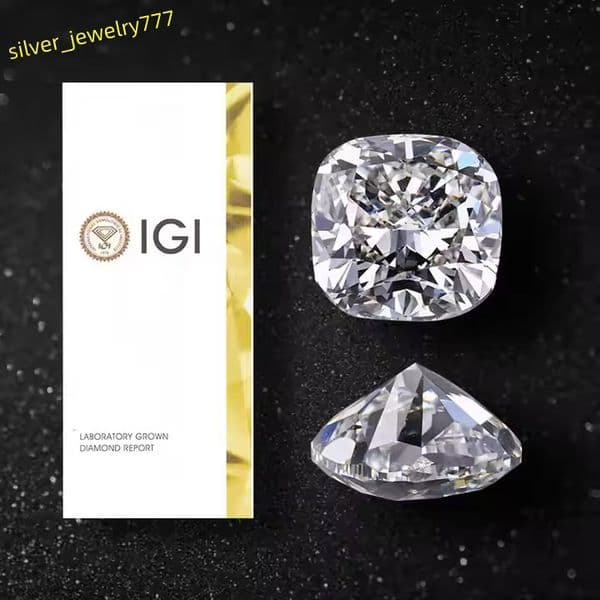 300 Carat Cushion Cut CVD Lab Grown Diamond VS2 Clarity Color F Iced-Out Engagement Ring IGI Certified Ruha Fashion Gift Her