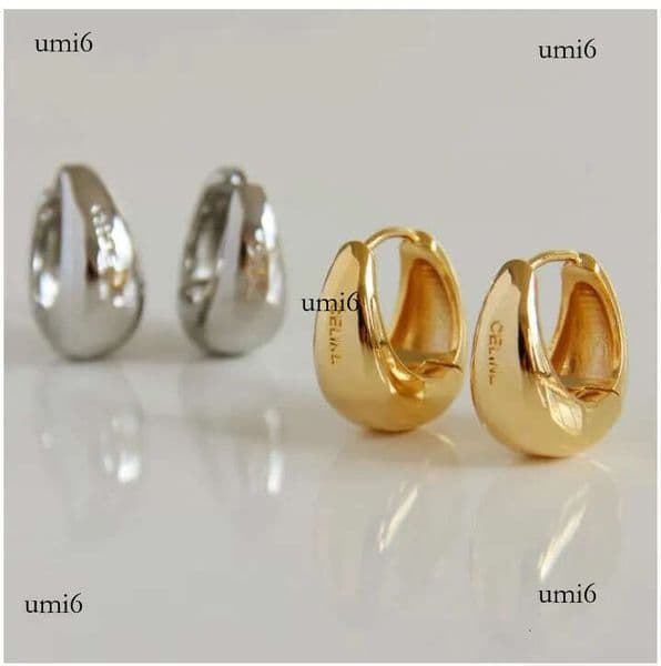Letter Design EarringsCircle Simple New Fashion Stud Womens Hoop Earring for Woman High Quality 2 Color