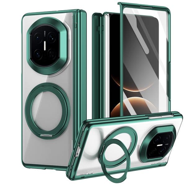 Phone Cases For Huawei Mate X7 360 Degree Rotating Ring Stand HD Front Glass Film Compatible With Various Magnetic Accessories