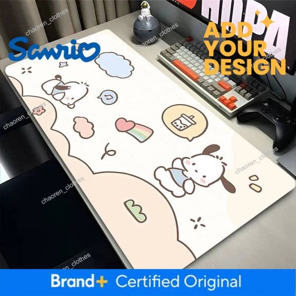 Designer Mouse Pad PC Non Slip Leather Cute Mousepad Laptop Gamer Cabinet Keyboard Pad Office Computer Gaming Pochacco HD Desk Mouse Mat