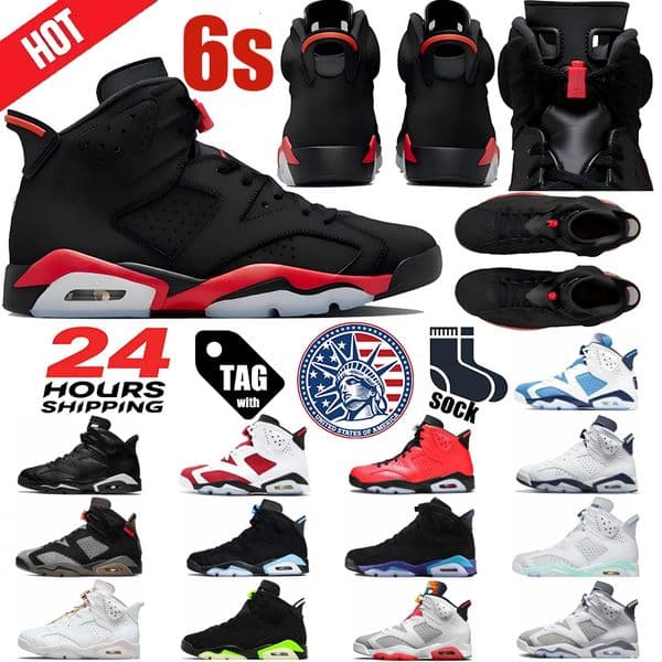 Designer Basketball shoes 6 men Infrared Salesman 6s White Infrared Yellow Triple Black Cool Grey Green Metallic Silver Hight Cut 5.5-13