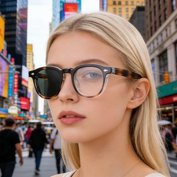 2026 New Color-Changing Fashion Square Frame Outdoor Trendy Acetate Insert Sun Protection Sunglasses for Women,