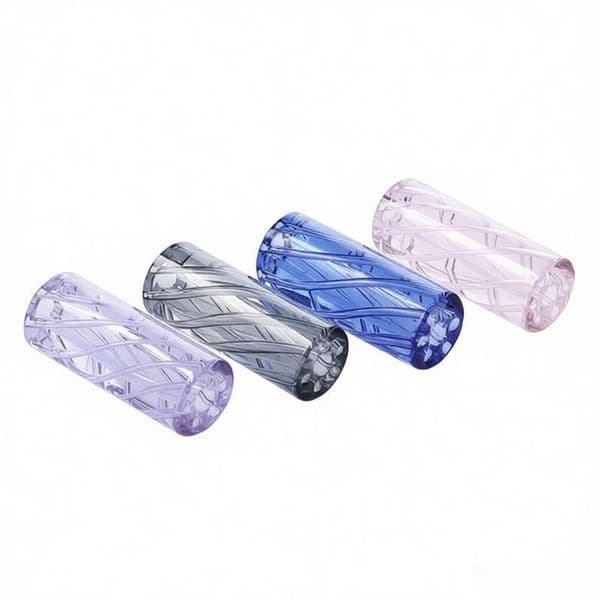 Thick heady Twisted Glass Filter Tip 12mm x 30mm 7 Holes smoke Nozzle Cigarette Herb Filter Tips Easy to Clean Drinking Straw Reusable Glass Tube pipe for smoking