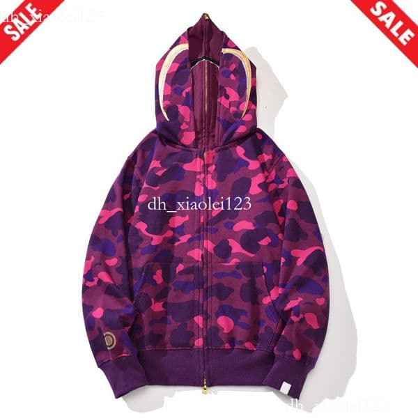 Designer cotton hoodie mens shark hoodies fashion sharks print hoody sweatshirt casual loose long sleeve full zip up overshirt print hooded sweatshirts 354b 98