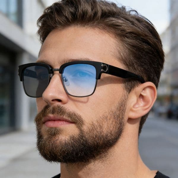 2026 New Fashion Square Frame Photochromic Sunglasses Personalized Trendy Sun Protection Glasses for Men,