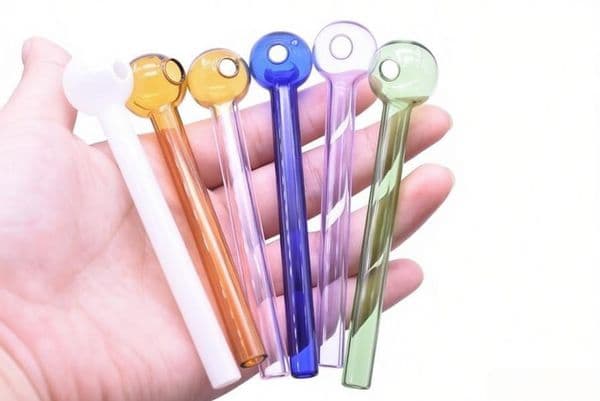 Wholesale USA Popular 10cm mini colorful Smoking straw tube nails Pipes Colorful cheap Glass Oil Burner Pipe for smoking