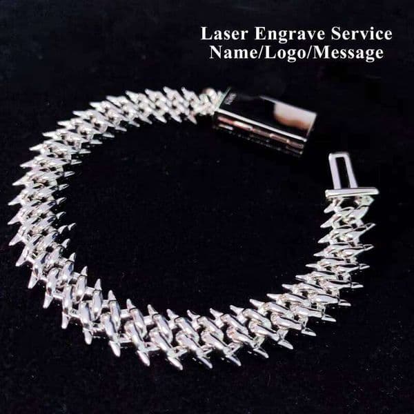 Casual stylish everyday hip-hop jewelry, ice crystal 10mm Cuban chain, 925 silver moissanite bracelet and necklace