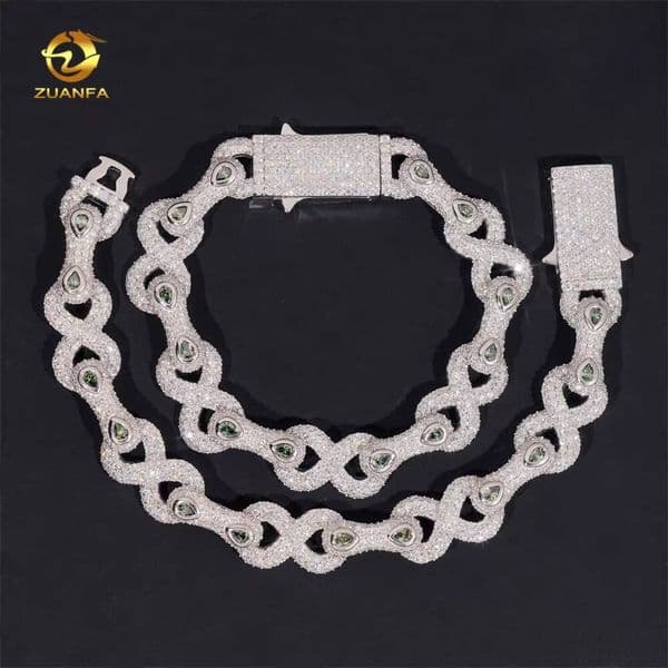 Sterling Silver 925 Fine Jewelry Pendant Necklace Bracelet Iced Out Vvs Moissanite Hip Hop Jewelry Cuban Link Chain